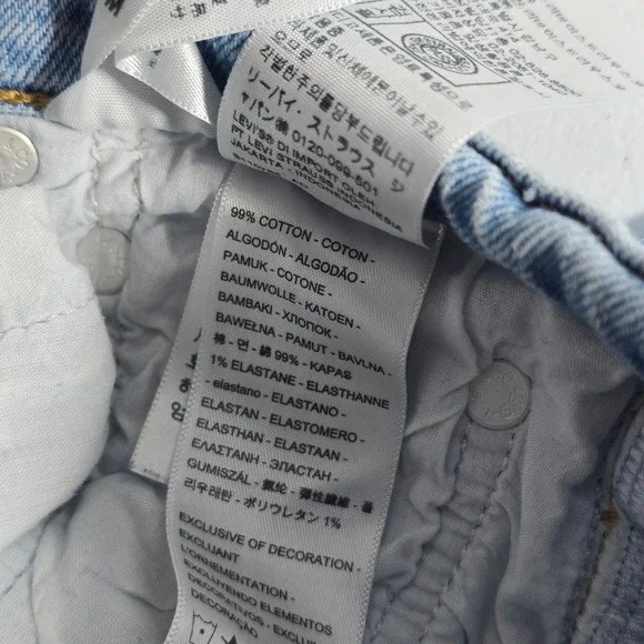 Levis Premium Ribcage Straight Ankle Jeans Womens 26 Light Wash Distressed 72693 - Picture 10 of 12